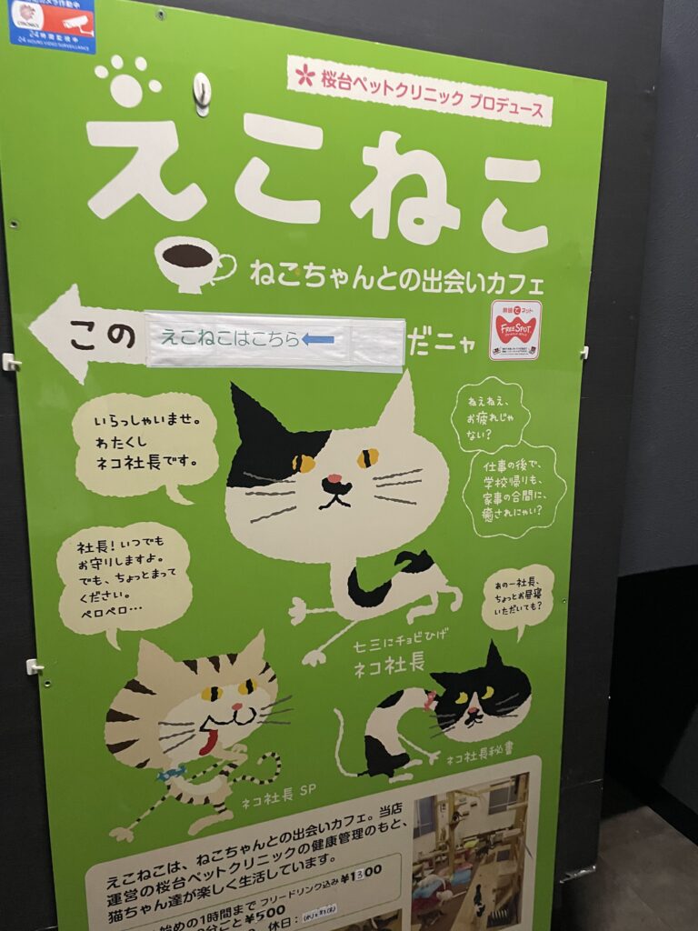 えこねこの看板